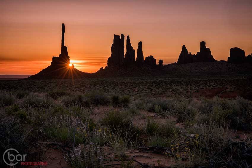 sunrise on the totems 