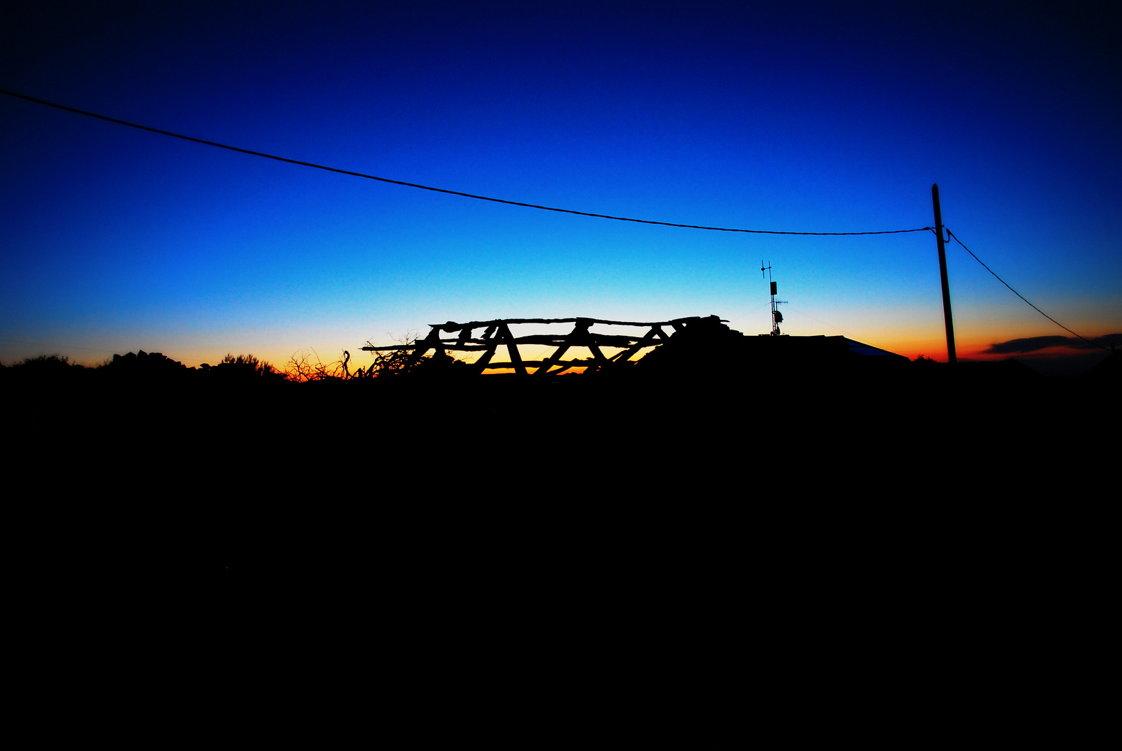 sunrise over a ghost town