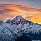 Sunrise over Mount Cook from Mt Ollivier New Zealand