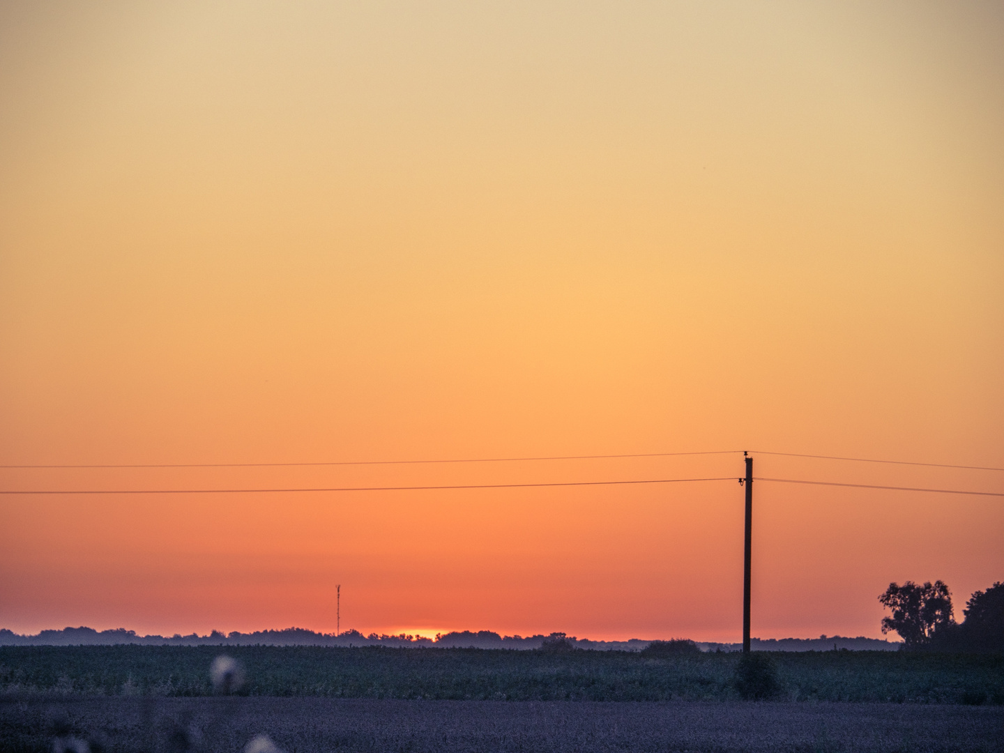 Sunrise over the fields of Northern Lithuania 