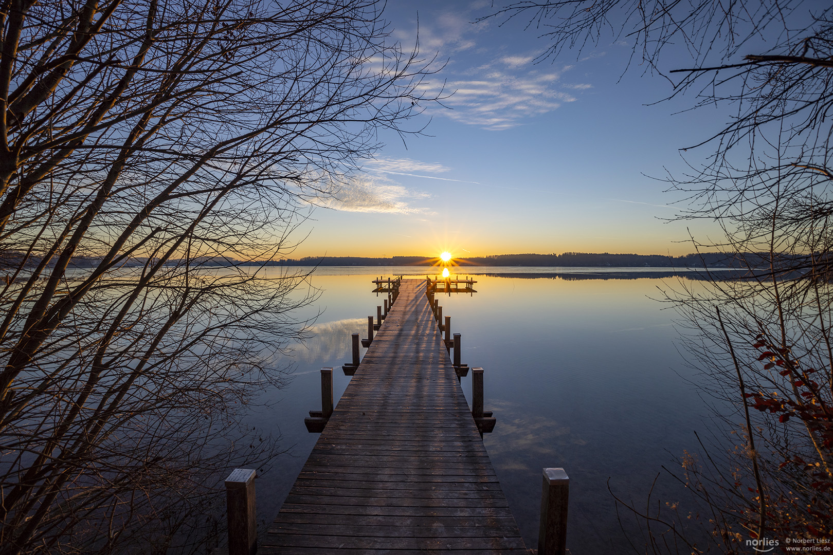 sunrise over the footbridge