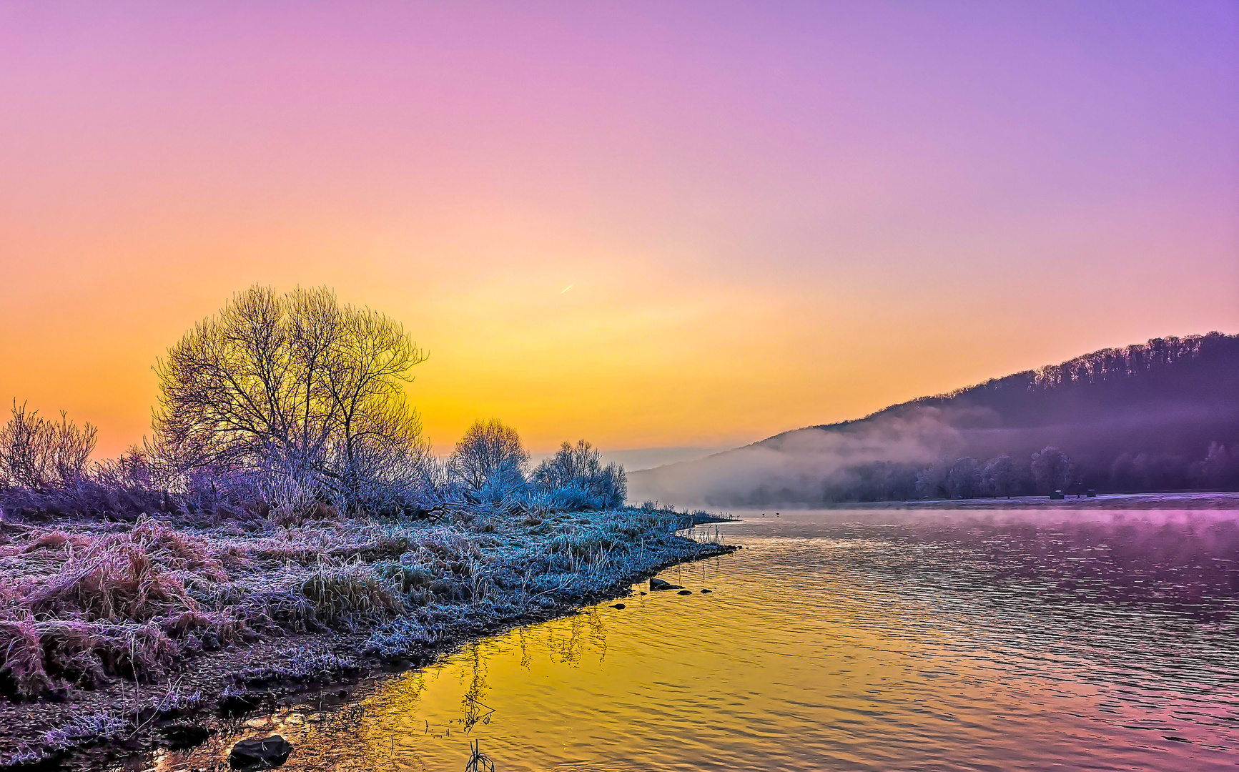 sunrise over the river