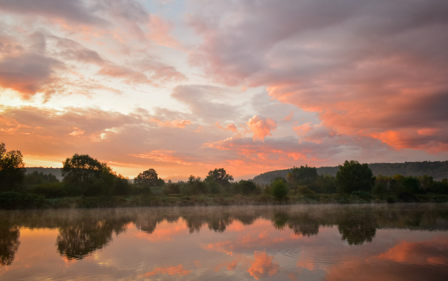 Sunrise over Wistula river 