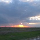 Sunrise under Volga's prairie
