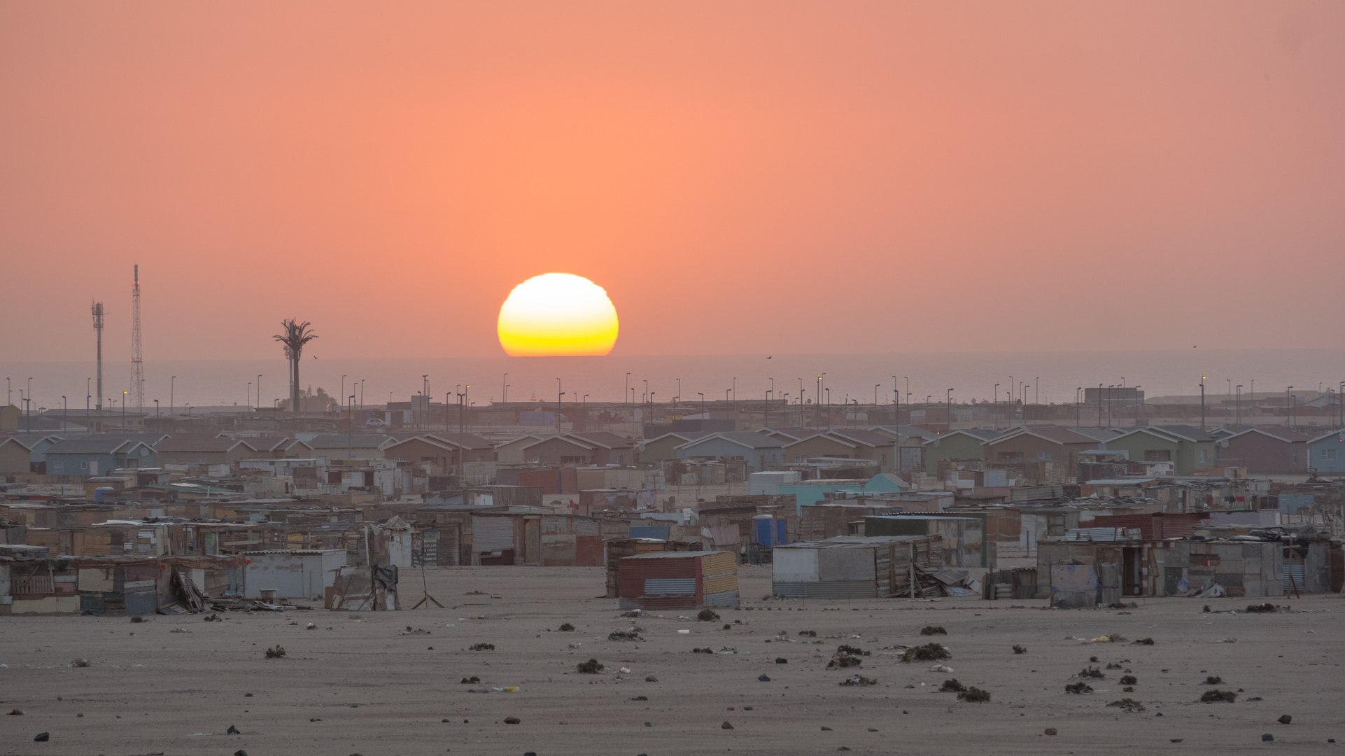 Sunset above the townships