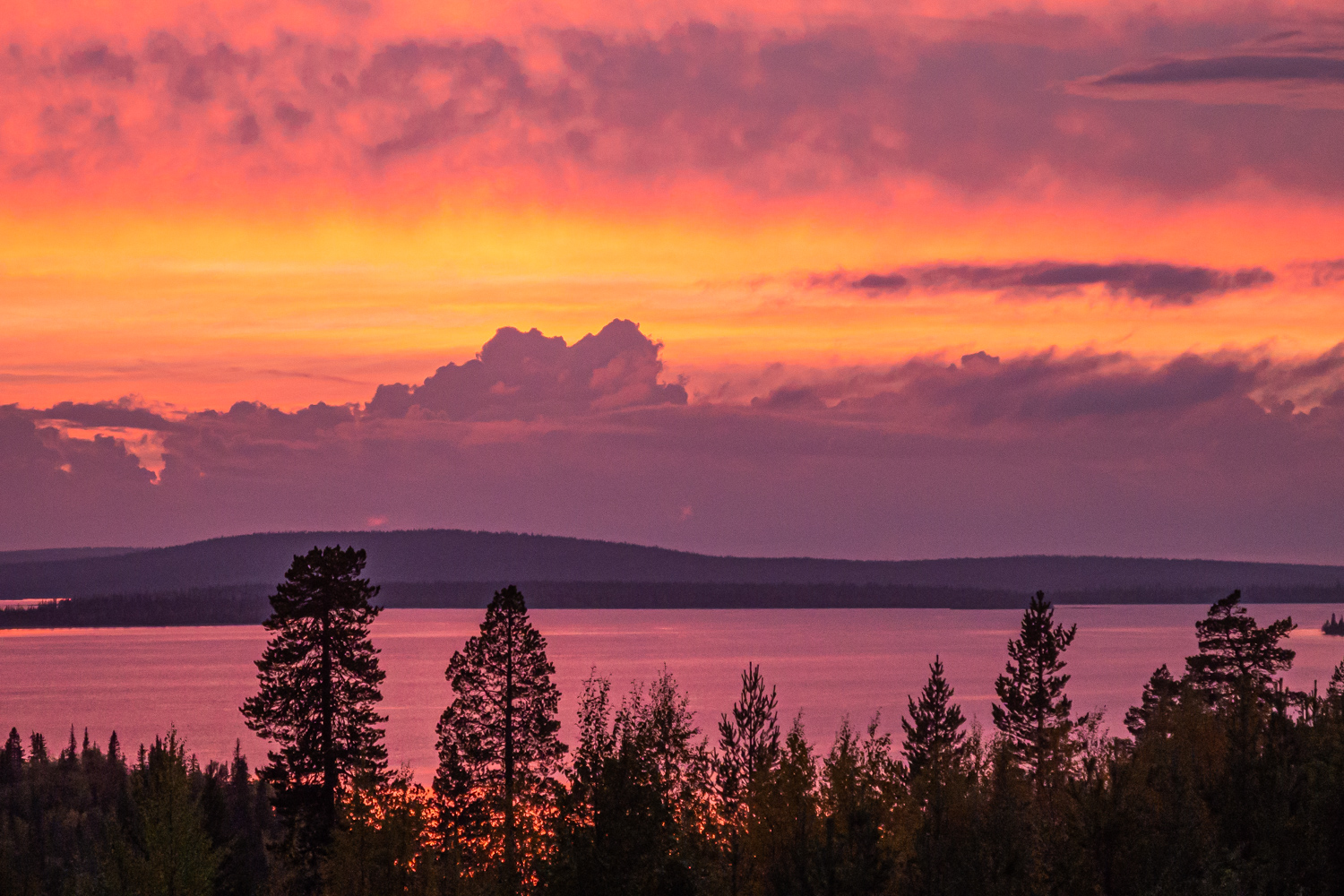 Sunset am Jerisjärvi/Lappland