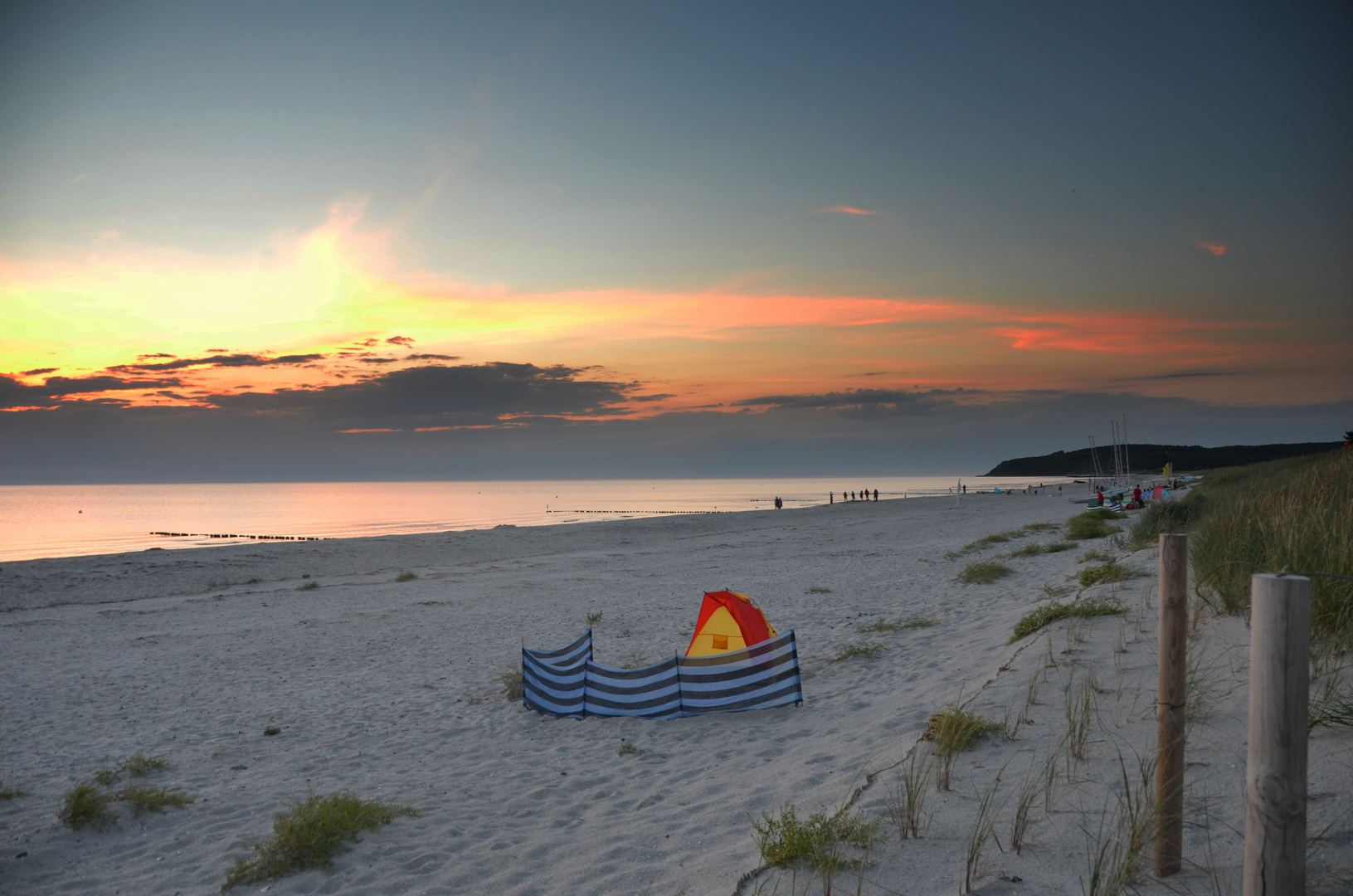 Sunset   am Strand Hiddensee