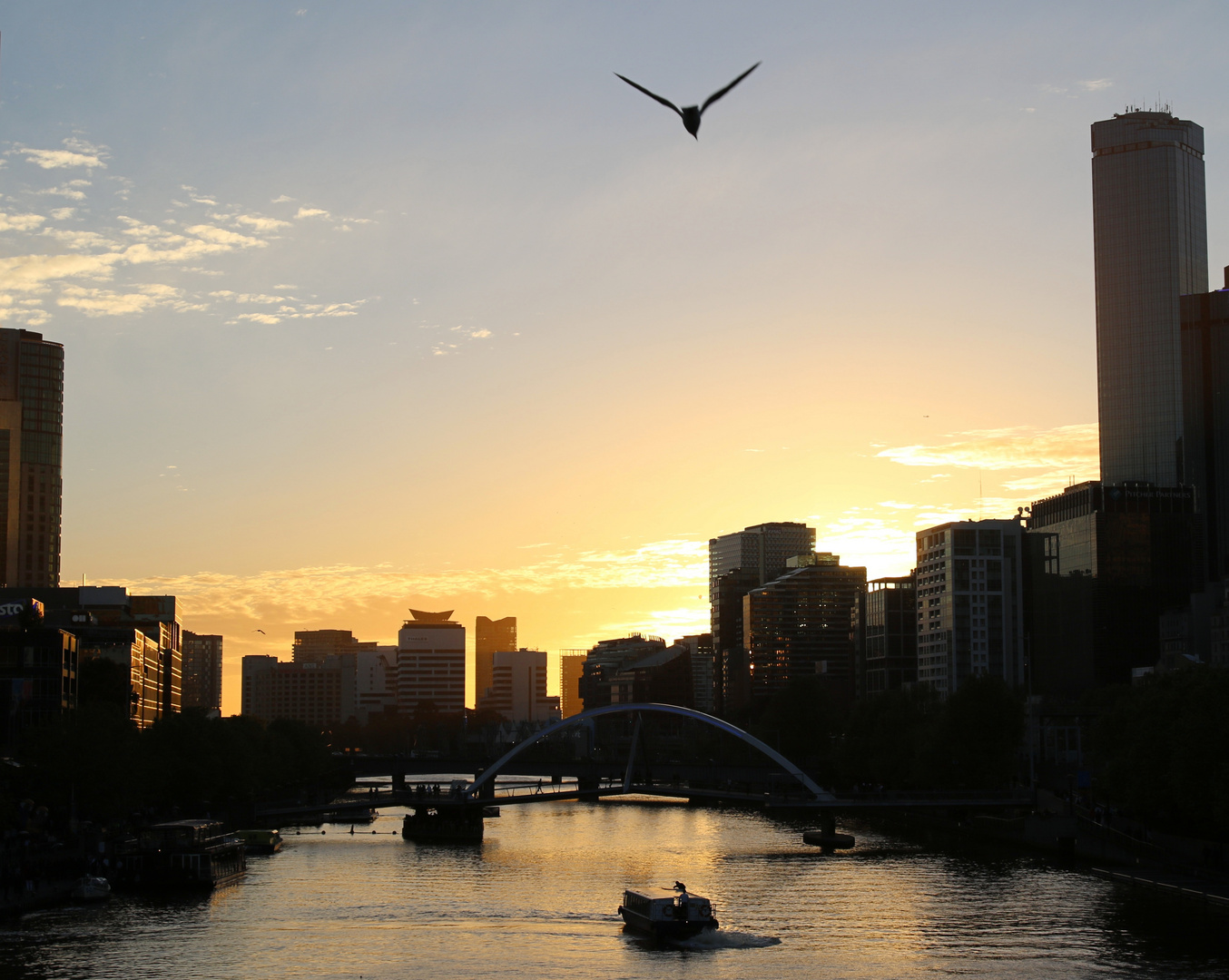 Sunset am Yarra River in Melbourne ...