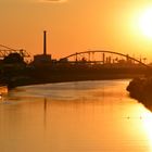 Sunset and its reflection on the river