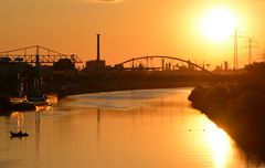 Sunset and its reflection on the river