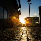 Sunset and paving stones