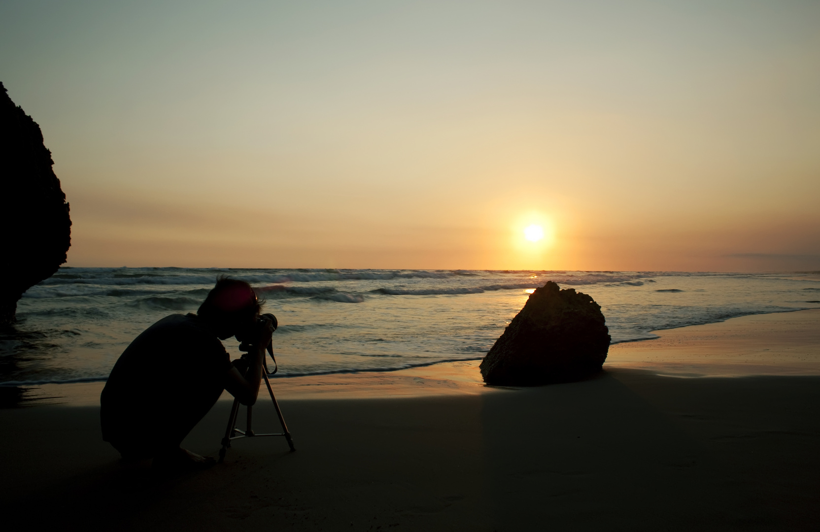 sunset and photographer