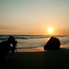 sunset and photographer