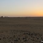 Sunset and pyramids