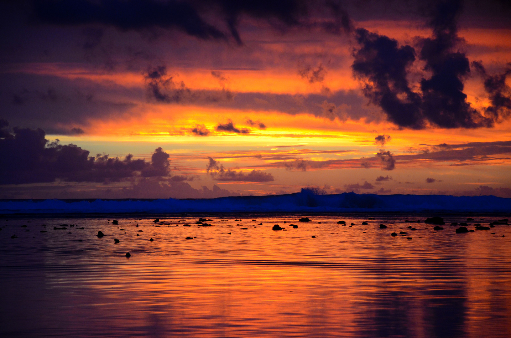 Sunset at Aroa Beach