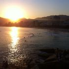 Sunset at Arpoador, Ipanema Beach in Rio de Janeiro, Brazil