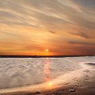 sunset at Blackpool beach uk