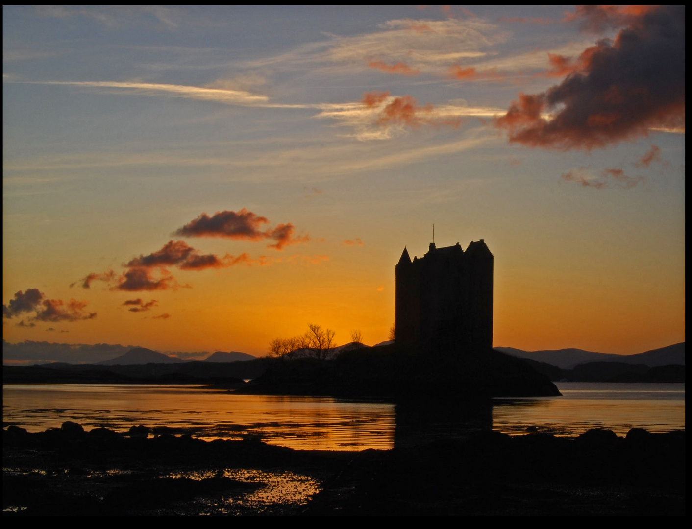 Sunset at Castle Stalker