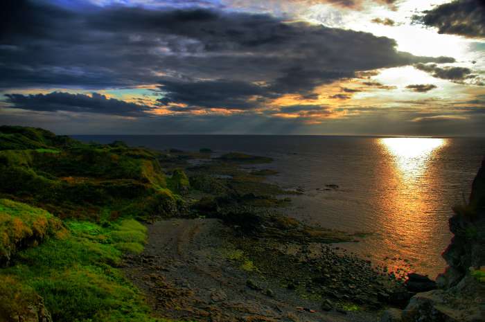 Sunset at Dunure Castle, Scottland