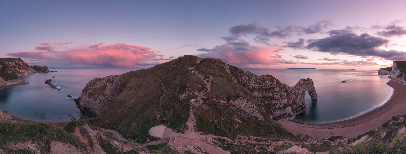 sunset at durdle door, dorset