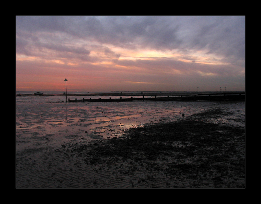 Sunset at ebb tide