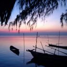 sunset at fishing village, cambodia