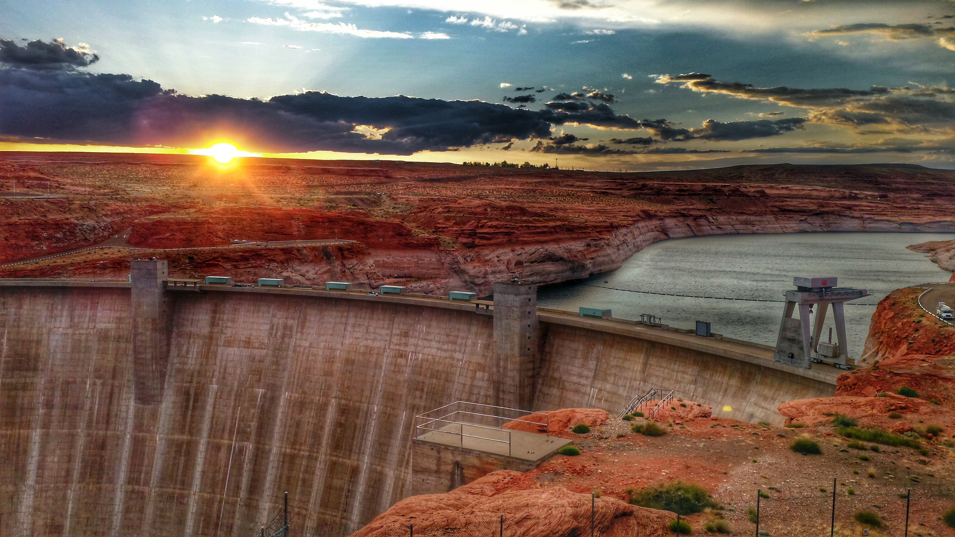 Sunset At Glen Canyon Dam