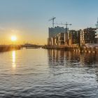 Sunset at Hafencity in Hamburg