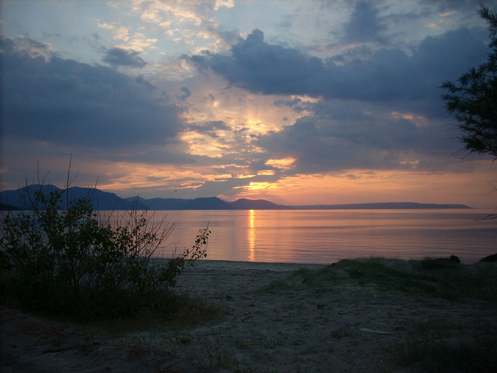 Sunset at home in the winter period