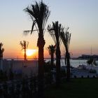 Sunset at Istanbul over Hagia Sophia and Blue Mosque