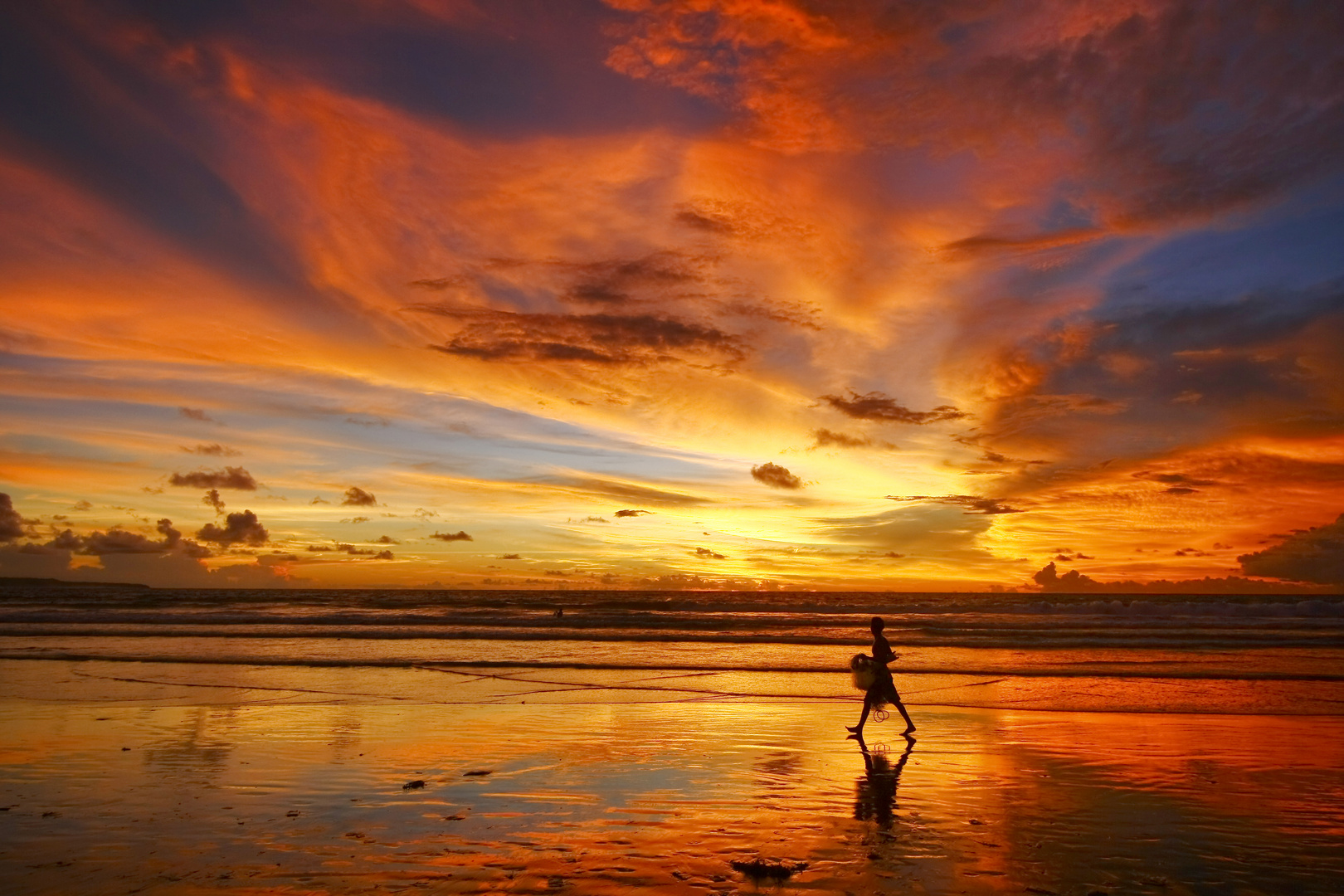 Sunset at Kuta beach Bali