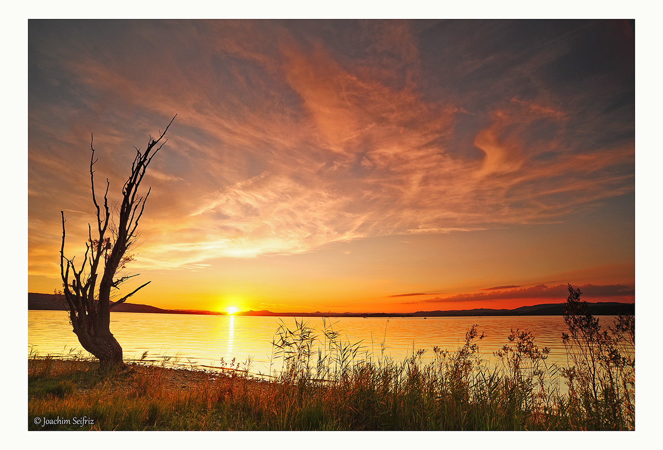 Sunset at lake constance