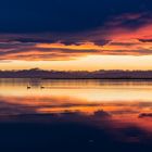 Sunset at Lake Ellesmere, Canterbury, New Zealand