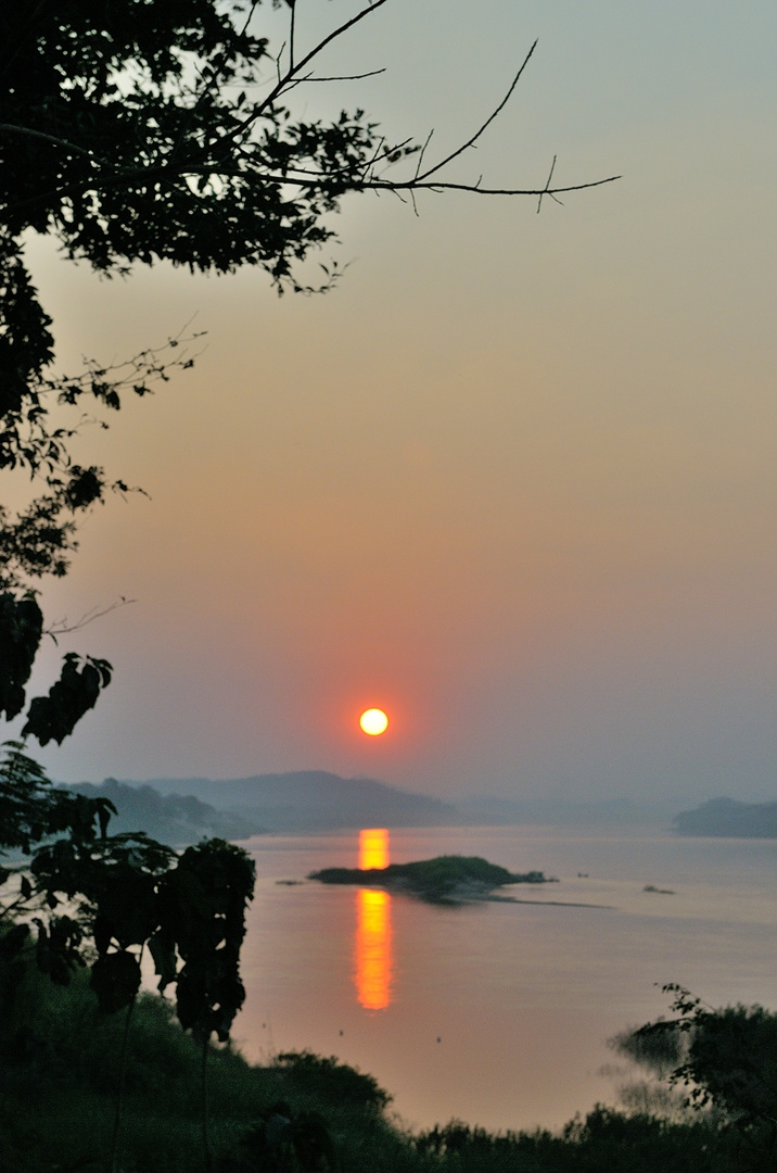 Sunset at Mekong river