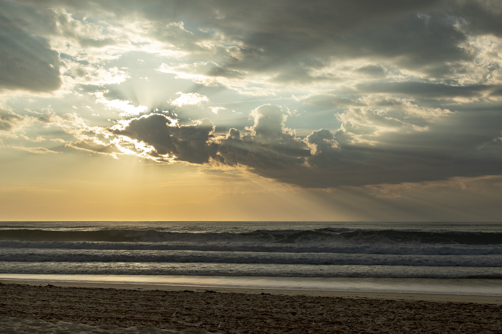 Sunset at Mimizan Beach