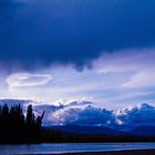 sunset at Nisutlin River, Yukon Territory, Canada