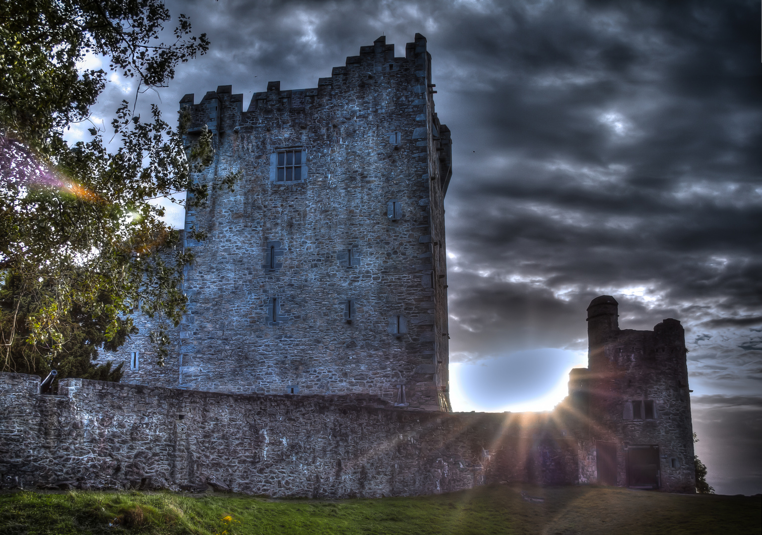 Sunset at Ross Castle , County Kerry , Ireland