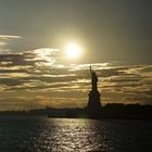 Sunset at Statue of Liberty