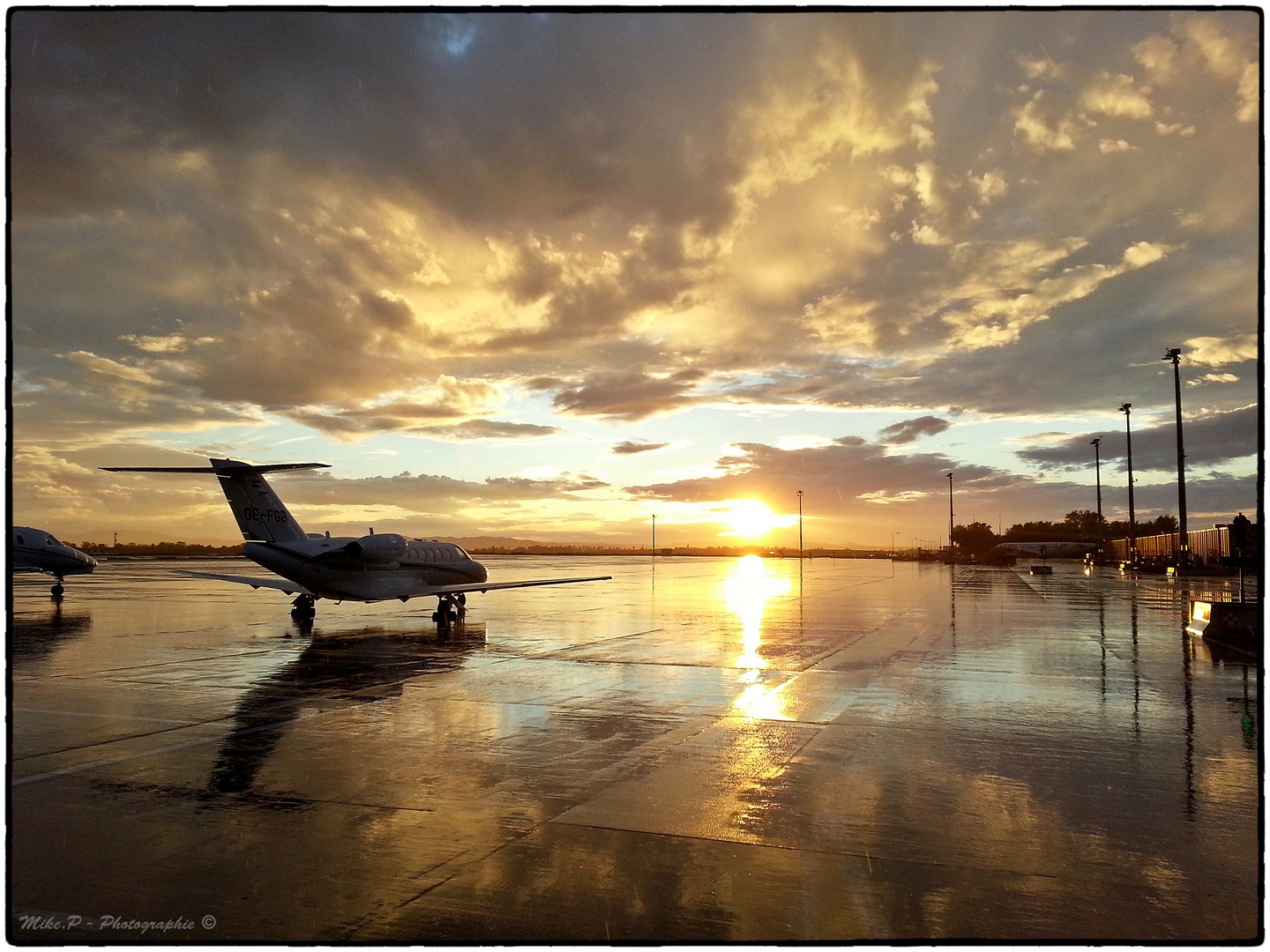 Sunset at the airport