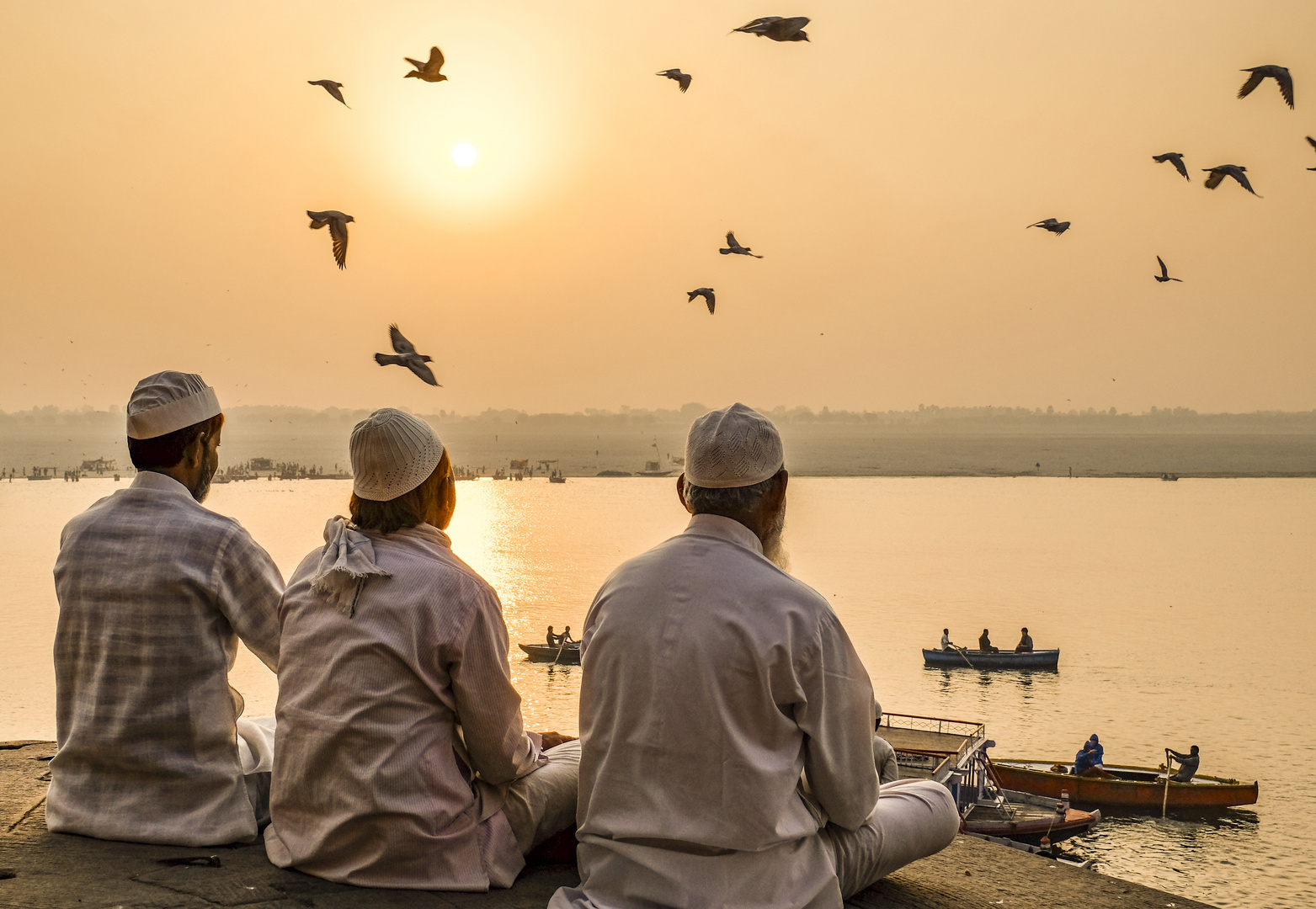 Sunset at the Ganges river