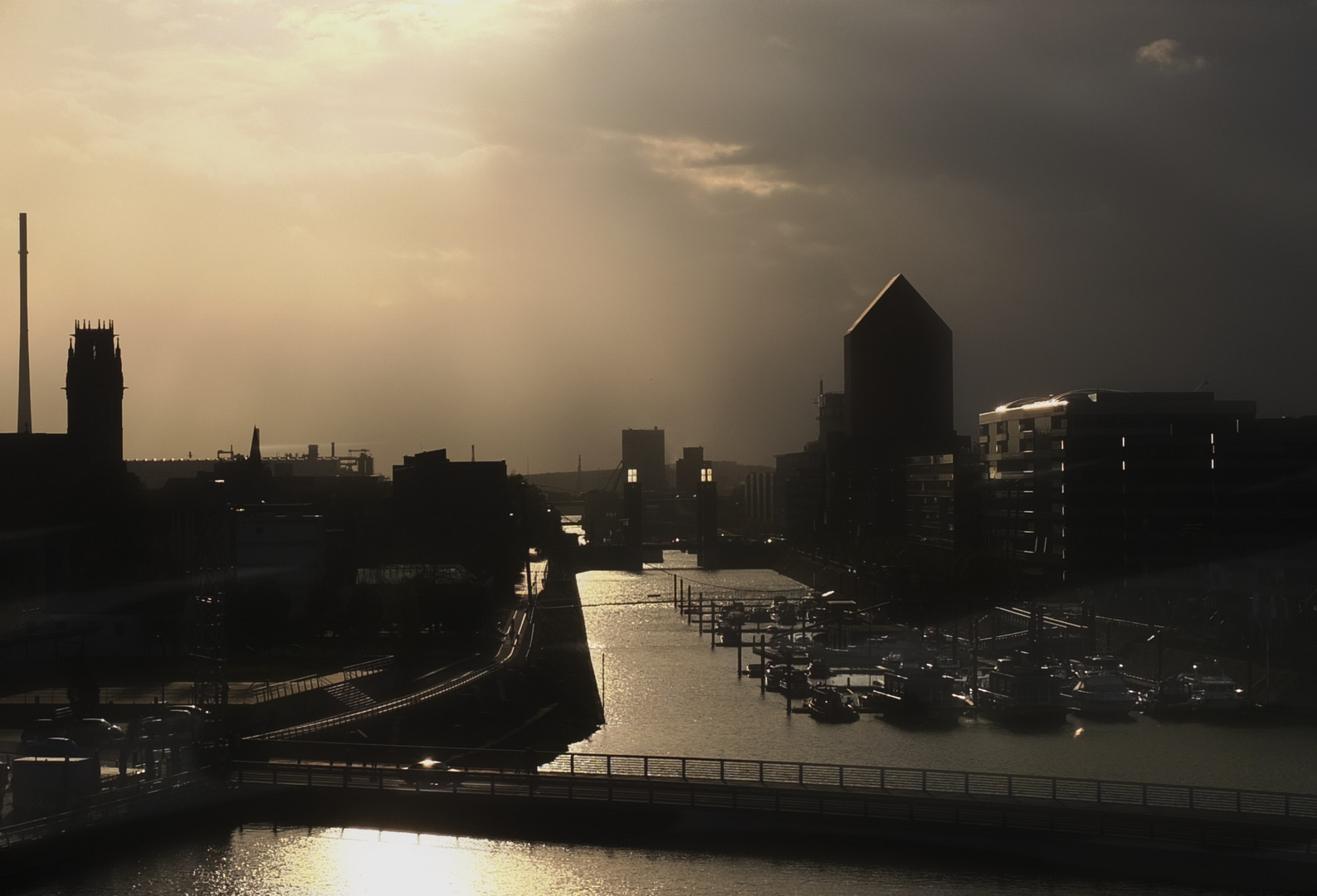 sunset at the harbor