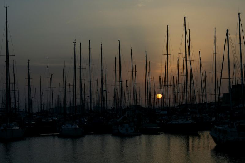 Sunset at the harbour of Rome