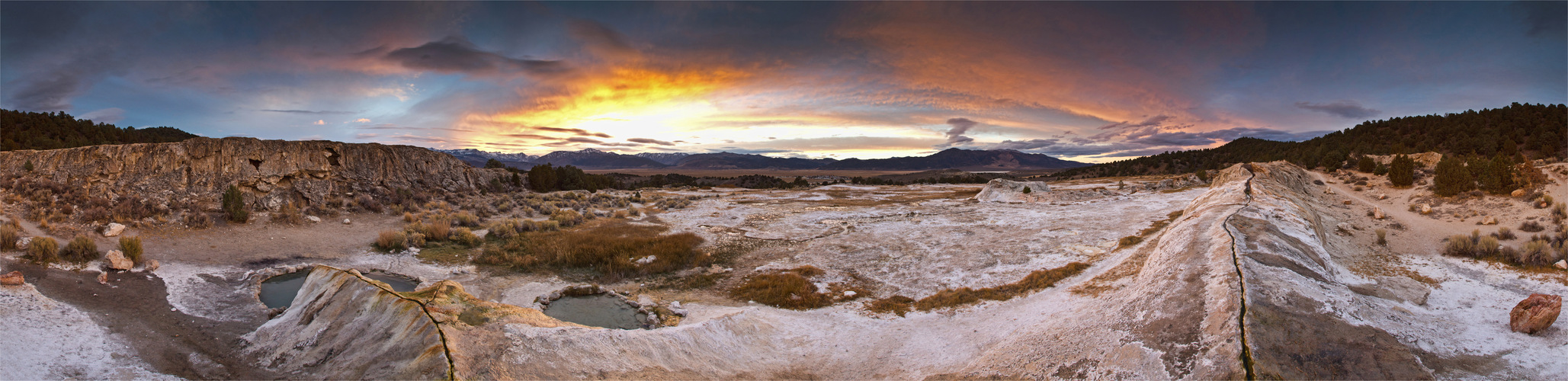 ... sunset at the hot springs ...