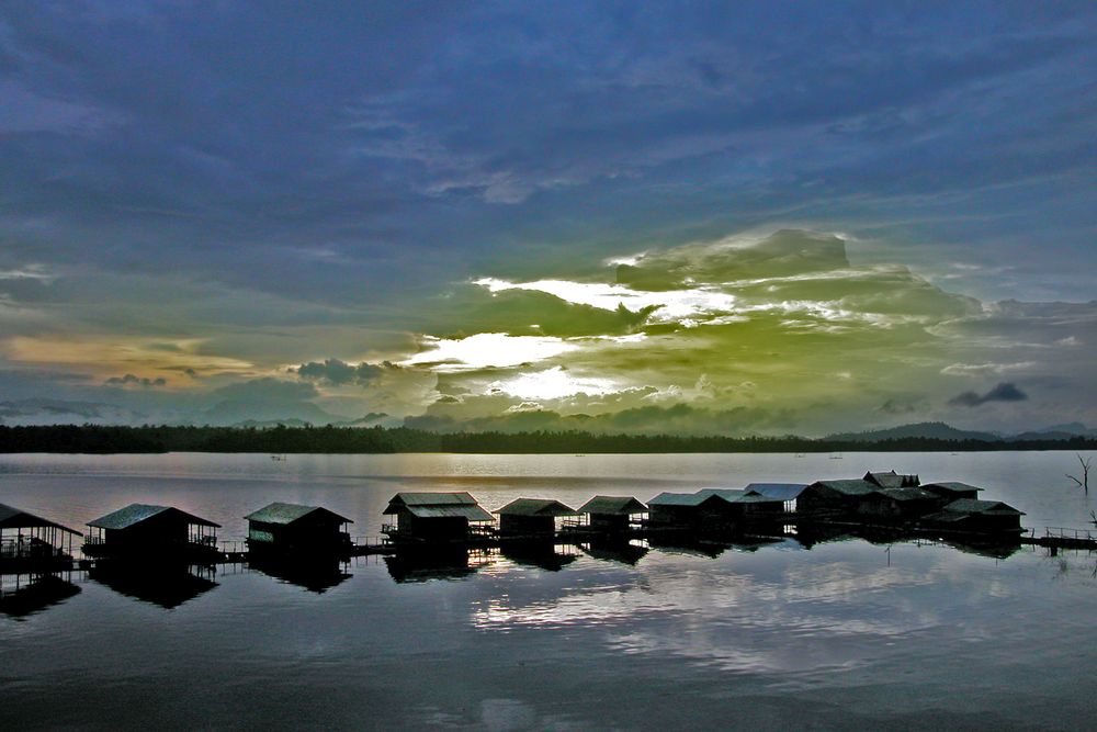Sunset at the Khao Laem Dam