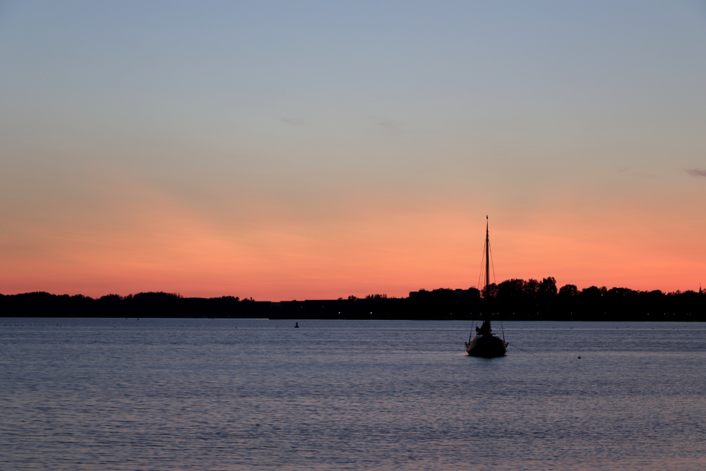 Sunset at the lake "Müritz"