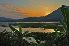 Sunset at the Mekong river