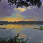 Sunset at the Mekong riverbank