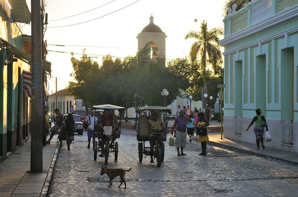 Sunset at the Plaza Carrillo in Trinidad Cuba