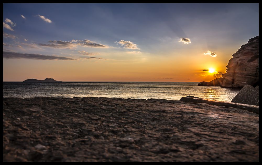 Sunset at the port of Agia Galini