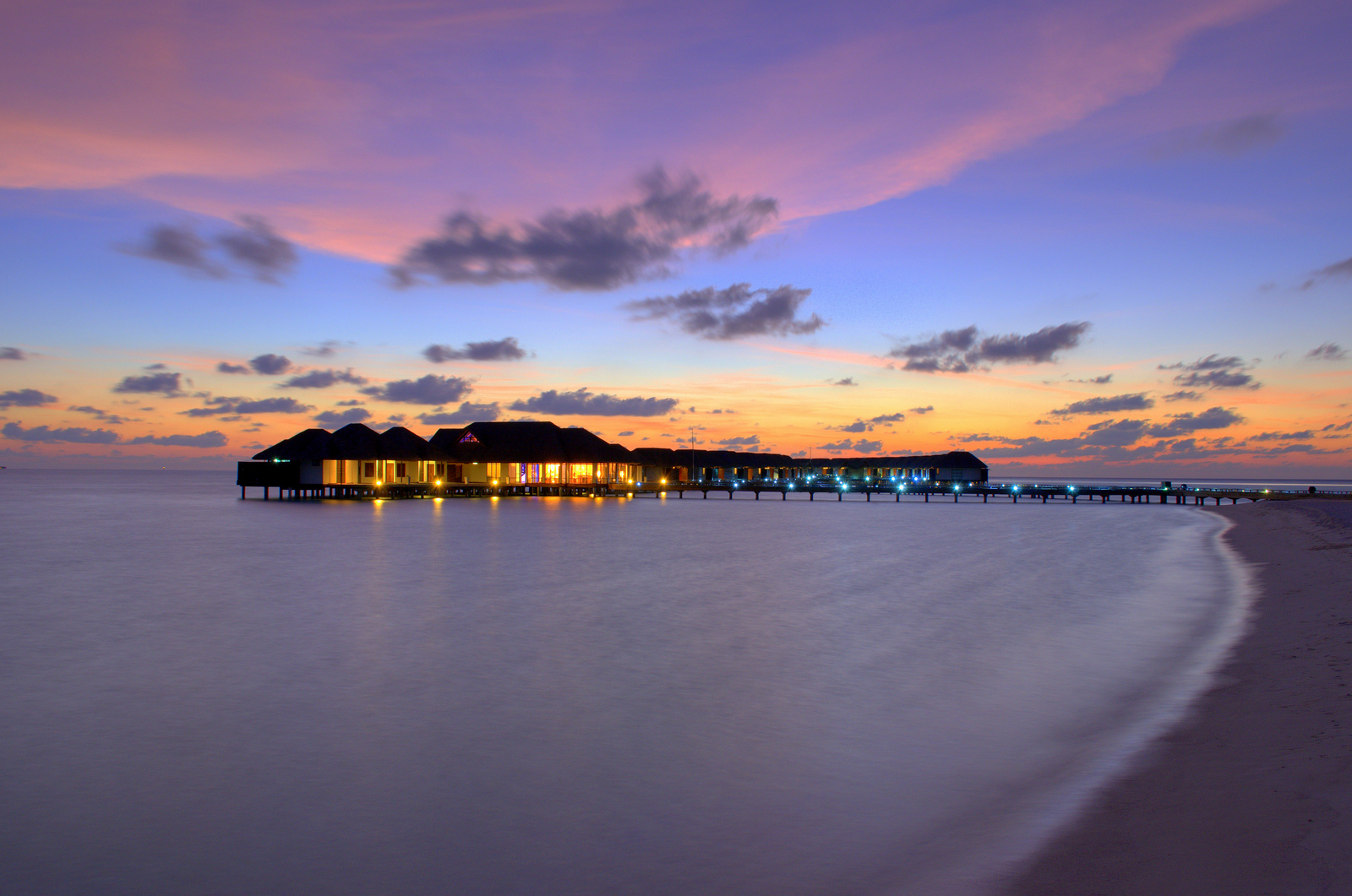 Sunset at Velassaru Beach